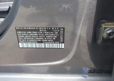 2016 Volkswagen Jetta 1.4T Se from USA, damaged, VIN 3VWD67AJ6GM286800